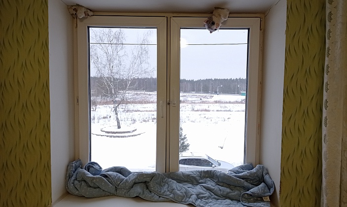 Двухстворчатое окно в квартиру